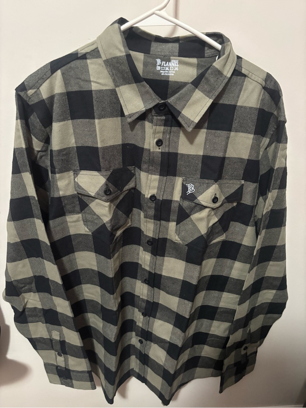 Plaid Flannel Button-Up Shirt - Black & Olive Nomad Flannel